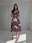 Sukienka DOTTY GROCHY SUMMER zestaw rozmiarów 36-42 czekoladowy