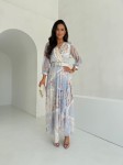 Sukienka LE CHIFFON zestaw rozmiarów 36-42 błękitny marmur
