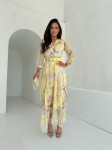 Sukienka LE CHIFFON zestaw rozmiarów 42-48 żółty marmur