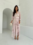 Sukienka LE CHIFFON zestaw rozmiarów 42-48 różowy marmur