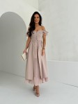 Sukienka DOROTHY zestaw rozmiarów 36-40 beż gładkie