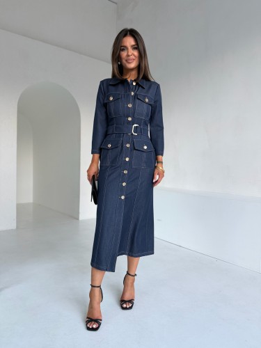 Sukienka FELA WINTER zestaw rozmiarów 42-48 denim 